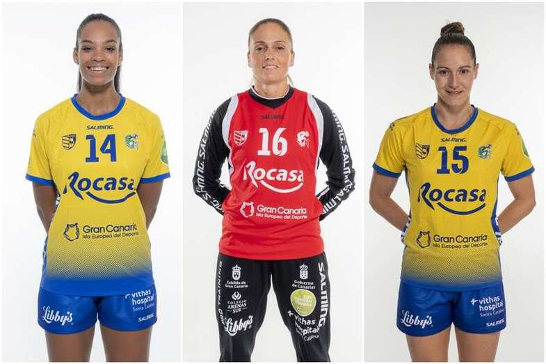 Las tres jugadoras del Rocasa preseleccionadas (Foto TA)